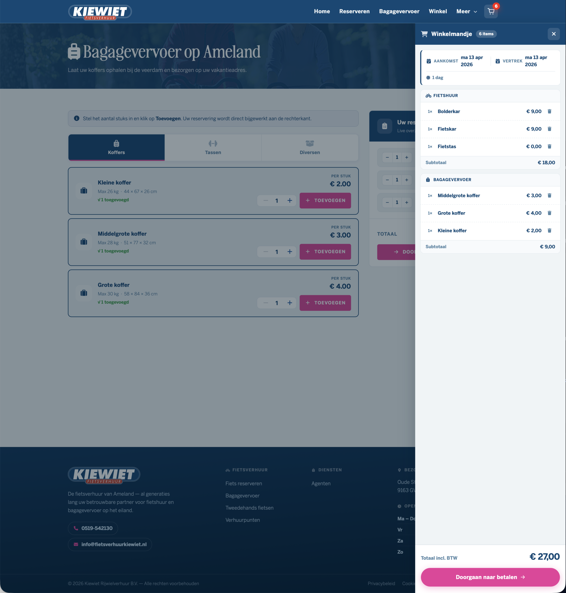 Kiewiet Booking System, Store & Luggage Transport — image 3