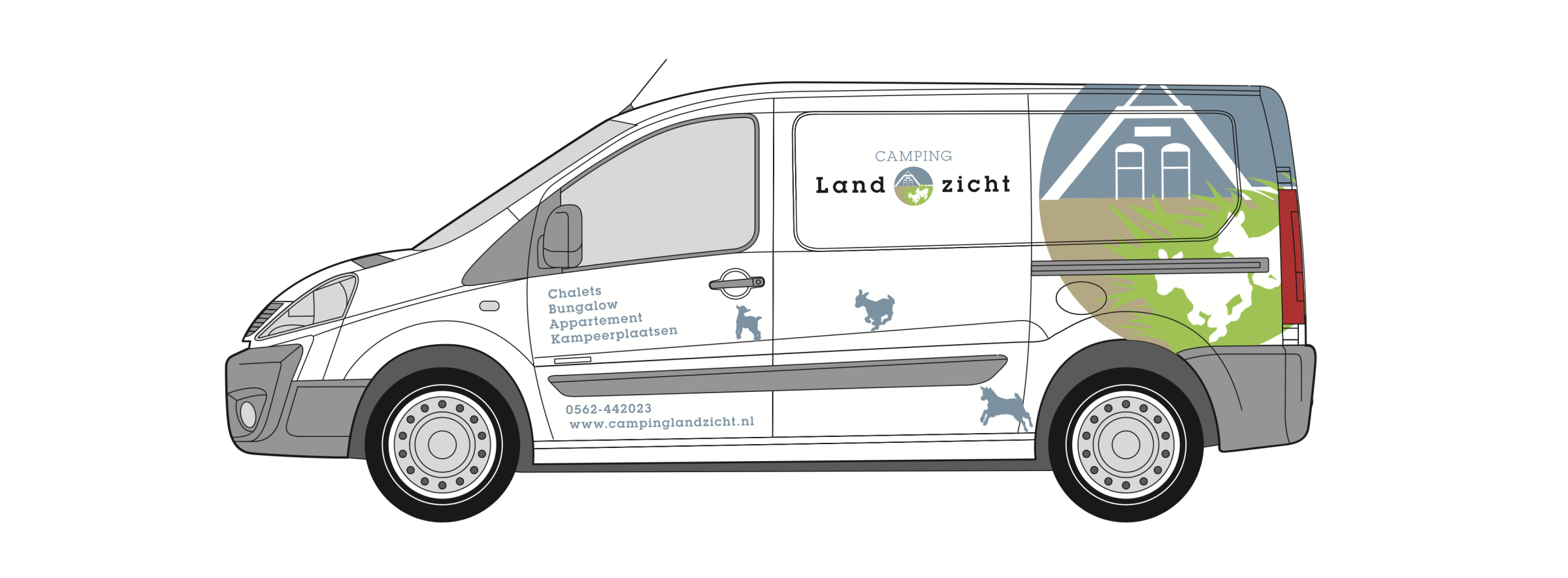 Fahrzeugbeschriftung für Camping Landzicht