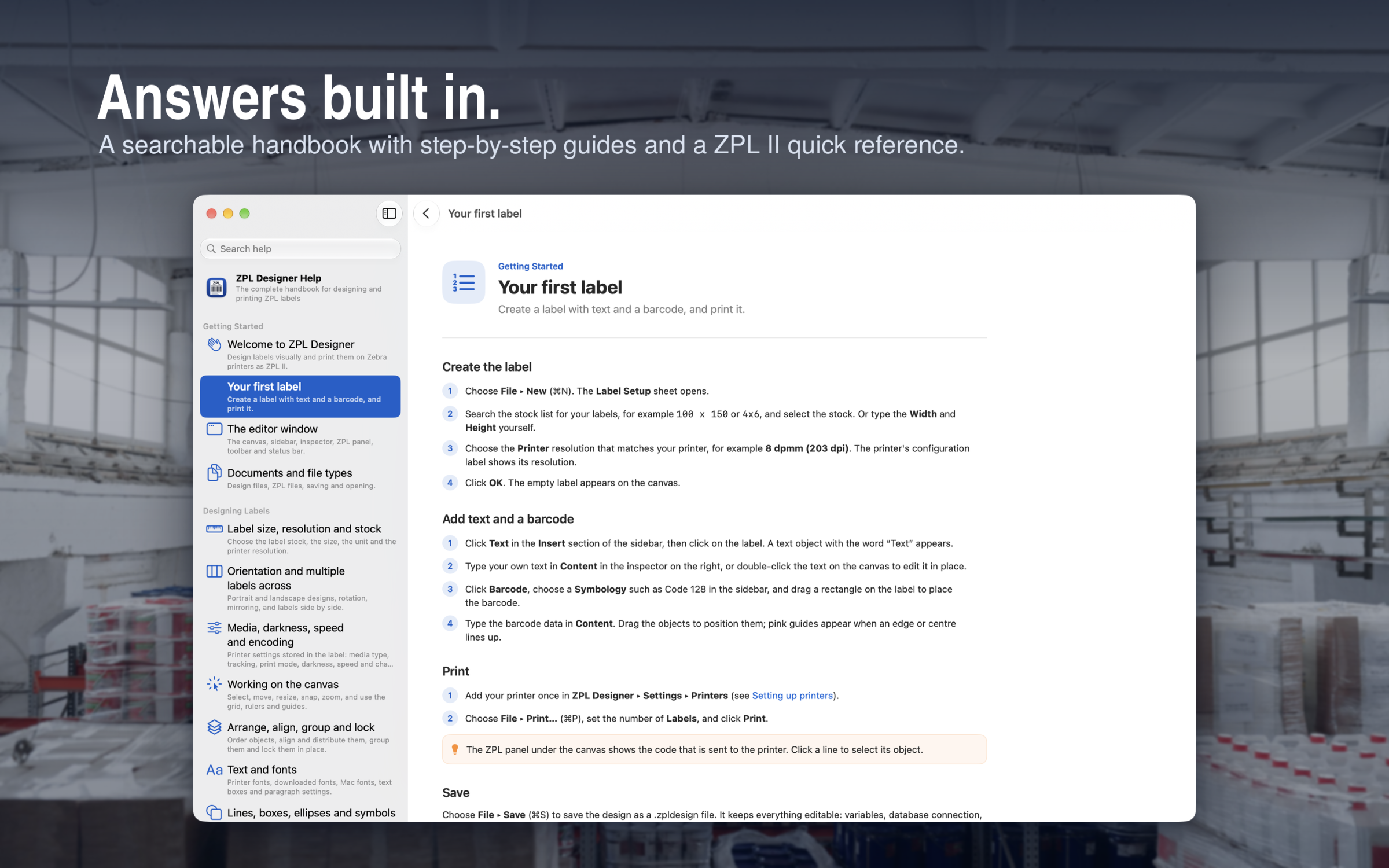 ZPL Designer screenshot 10 showing app interface and workflow